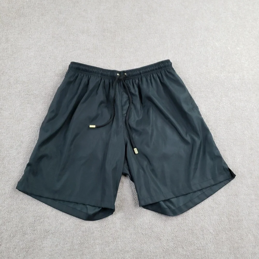 Kenny Flowers Swim Trunks Mens 2XL‎ Black Lined Drawstring Pockets Slim Fit